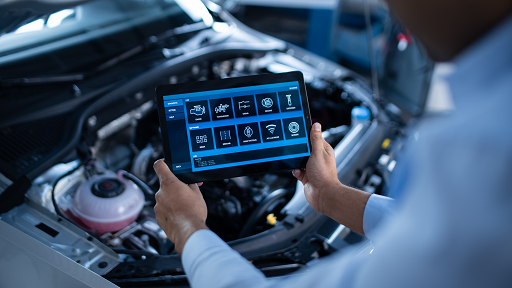 A digital vehicle inspection report on a tablet